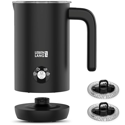 Milchaufschäumer Elektrisch - 100% BPA-Frei & 4 Modi inkl. Ersatz Schneebesen I 240ml Milchschäumer elektrisch milk frother I Elektrischer Aufschäumer Milchaufschaeumer I By LEBENLANG von LEBENLANG