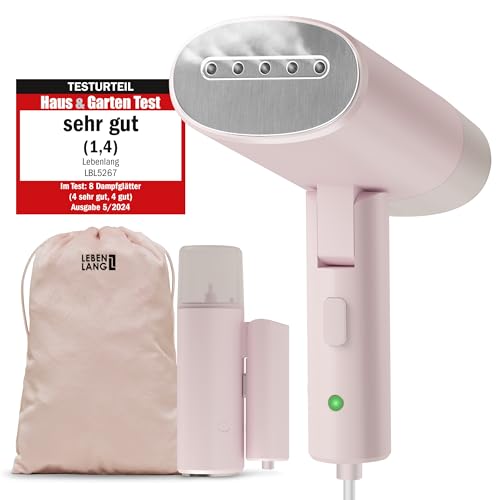LEBENLANG Steamer Dampfglätter Reise - Kompakt Faltbar & Inkl. Reise Set I Dampfbügler für Dampfglätten Bügeln im Urlaub I Mini Garment Steamer Hand Reisesteamer handheld Steam Iron portable Steamer von LEBENLANG