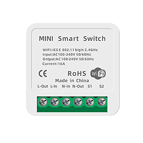 Smart Switch Smart WiFi Schalter Lichtschalter Relais Modul Fernbedienung mit Smart Life, Google Home, Sprachsteuerung mit Alexa, Google Assistant, 16A (1 PCS) von LEBENSFROH