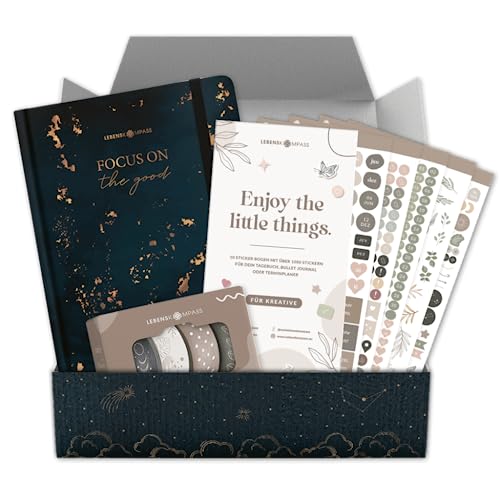 LEBENSKOMPASS Bullet Journal Set bestehend aus einem Bullet Journal, Washi Tapes & Sticker Set in einer schönen Geschenkbox. LEBENSKOMPASS Bullet Journal Set bestehend aus einem Bullet Journal, Washi Tapes & Sticker Set in einer schönen Geschenkbox. von LEBENSKOMPASS