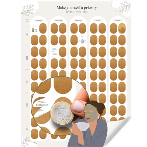 LEBENSKOMPASS Rubbelposter – 100 Self Care Ideen für mehr Wohlbefinden, innere Ruhe und Selbstliebe – Dein kreativer Begleiter für achtsame Me Time - Scratch Off Poster LEBENSKOMPASS Rubbelposter – 100 Self Care Ideen für mehr Wohlbefinden, innere Ruhe und Selbstliebe – Dein kreativer Begleiter für achtsame Me Time - Scratch Off Poster von LEBENSKOMPASS