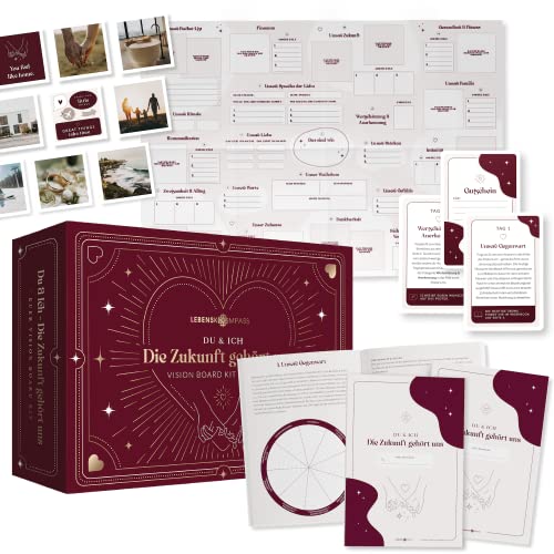 LEBENSKOMPASS® Vision Board Set & Bucket List für Paare ”Unsere Zukunft” - DAS ORIGINAL - Bastelt ein gemeinsames Visionboard für euer Leben - für Partner und Pärchen, Jahrestag Geschenk LEBENSKOMPASS® Vision Board Set & Bucket List für Paare ”Unsere Zukunft” - DAS ORIGINAL - Bastelt ein gemeinsames Visionboard für euer Leben - für Partner und Pärchen, Jahrestag Geschenk von LEBENSKOMPASS