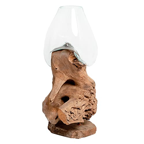 Deko-Objekt Drop-UNO ca. H70cm Teak Dekovase Blumenvase Unikat Baumwurzel Wurzel von LEBENSwohnART