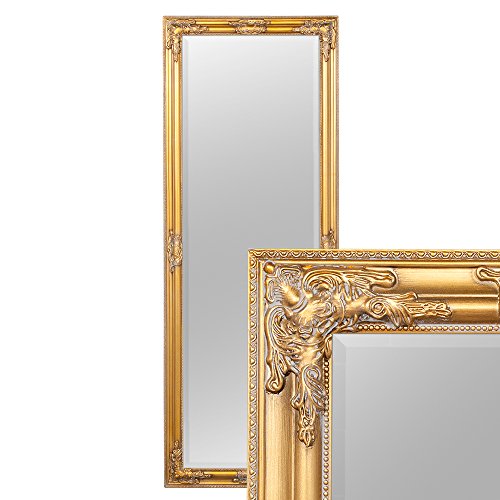 Eleganter Wandspiegel BESSA Gold-antik 160x60cm barock Design Spiegel pompös Holzrahmen von LEBENSwohnART