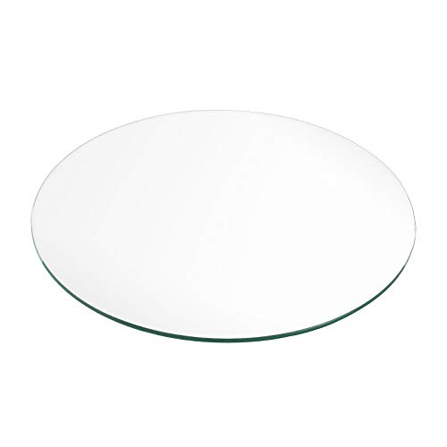 Glasplatte Terry 80cm Rund ESG Gehärtetes Glas Scheibe Kaminplatte Bodenplatte von LEBENSwohnART