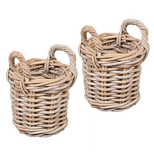 LEBENSwohnART 2er Set Rattankorb BAKUL rund Grey ca.20cm Aufbewahrungskorb Dekokorb Korb LEBENSwohnART 2er Set Rattankorb BAKUL rund Grey ca.20cm Aufbewahrungskorb Dekokorb Korb von LEBENSwohnART
