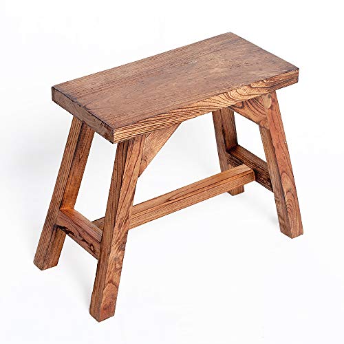 LEBENSwohnART Bank/Hocker APO Geflammt 50cm Sitzbank Holzbank Albasia Holz Dekoration Shabby von LEBENSwohnART