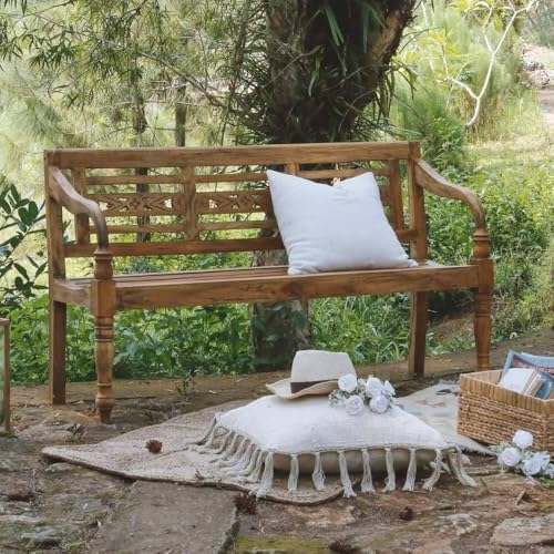LEBENSwohnART Massive Teakholz Sitzbank Christos 150cm Natur Outdoor Gartenbank Holzbank Handarbeit LEBENSwohnART Massive Teakholz Sitzbank Christos 150cm Natur Outdoor Gartenbank Holzbank Handarbeit von LEBENSwohnART