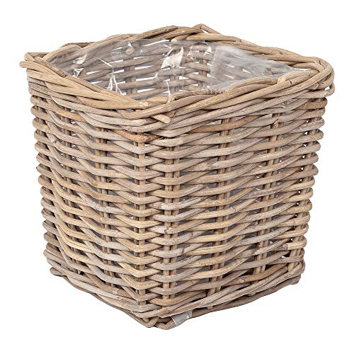 LEBENSwohnART Pflanzkorb Verona-Quadratisch ca. L27cm Rattan Blumenkasten Blumenkorb Übertopf von LEBENSwohnART
