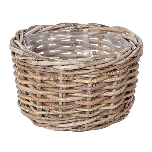 LEBENSwohnART Pflanzkorb Verona-Rund ca. D30cm Rattan Blumenkasten Blumenkorb Übertopf von LEBENSwohnART