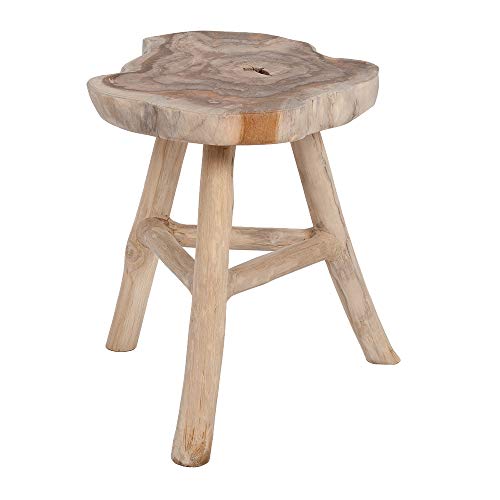 LEBENSwohnART Teak Beistelltisch Root ca. H45cm ca. Ø40-45cm Natural massiv Couchtisch von LEBENSwohnART