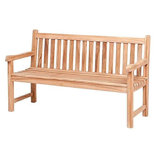 LEBENSwohnART Teak Sitzbank MONTAGNA ca. L150cm Gartenbank Holzbank Parkbank Teakbank Bank von LEBENSwohnART