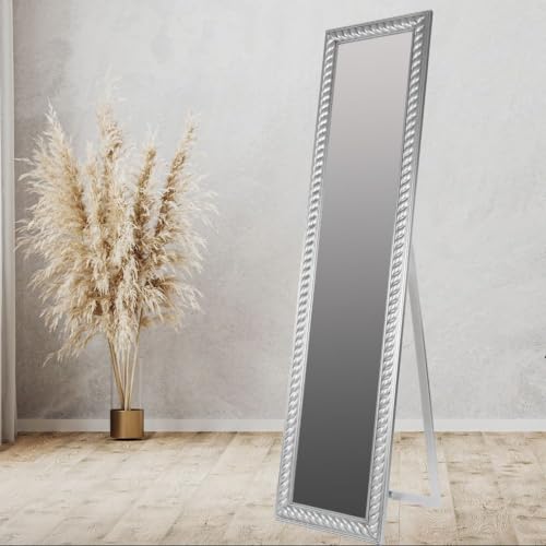 LEBENSwohnART Traumhafter Standspiegel MIRA 180x45cm antik-Silber Facette Holzrahmen Wandspiegel Design LEBENSwohnART Traumhafter Standspiegel MIRA 180x45cm antik-Silber Facette Holzrahmen Wandspiegel Design von LEBENSwohnART