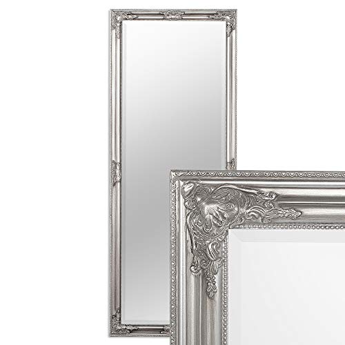 LEBENSwohnART Wandspiegel BESSA 160x60cm Silber antik barock Design Spiegel pompös Holzrahmen von LEBENSwohnART