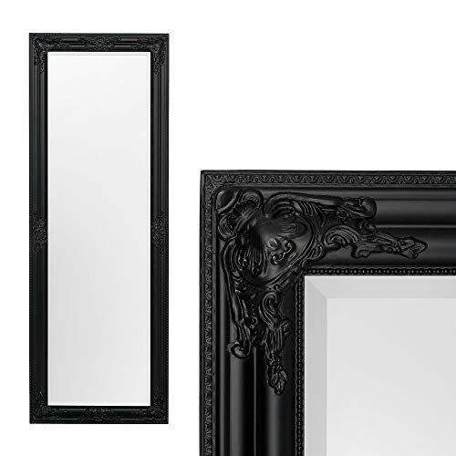 LEBENSwohnART Wandspiegel BESSA schwarz matt 140x50cm Barock Flurspiegel Badspiegel Spiegel von LEBENSwohnART