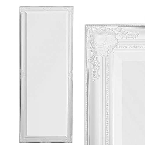 LEBENSwohnART Wandspiegel LEANDOS 140x50cm pur weiß barock Design Spiegel pompös Facette von LEBENSwohnART