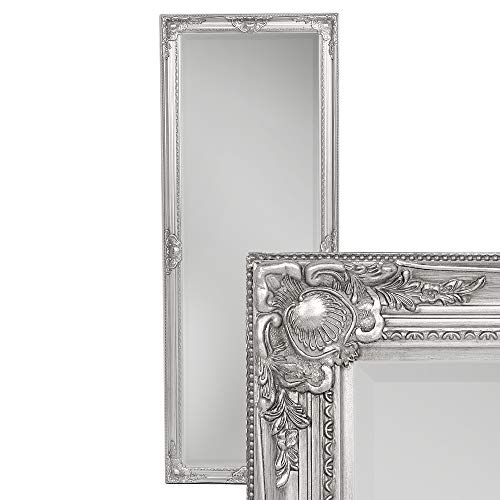 LEBENSwohnART Wandspiegel LEANDOS 180x70cm Silber Antik barock Design Spiegel pompös Facette von LEBENSwohnART