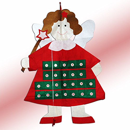 LEBENSwohnART Weihnachten ADVENTSKALENDER BEFÜLLBAR WEIHNACHTSKALENDER Engel Filz Stoff 100cm von LEBENSwohnART