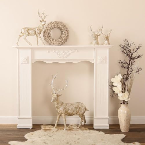 Landhaus Kaminumrandung CARA 122cm antik-Weiss Kaminsims Shabby-Chic Antik-Color Landhaus Kaminumrandung CARA 122cm antik-Weiss Kaminsims Shabby-Chic Antik-Color von LEBENSwohnART