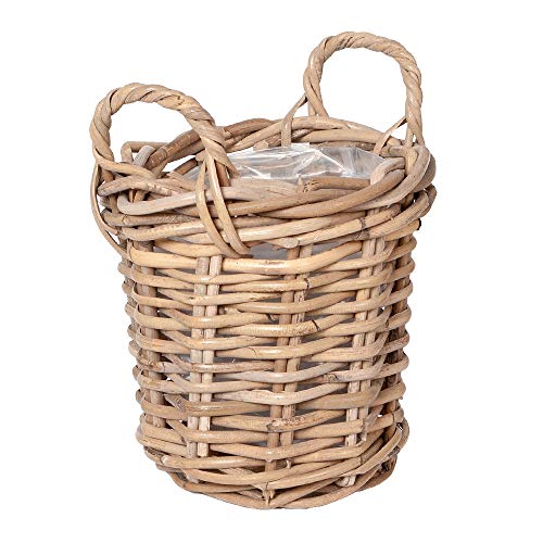 Pflanzkorb VERONA-4 ca. D20cm Rattan Übertopf Blumenkorb Korb mit Henkeln von LEBENSwohnART