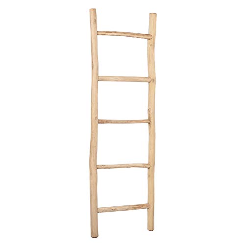 Teak Deko-Leiter Handtuchhalter Natural KEPALA ca. H150cm Kleiderständer Regal von LEBENSwohnART