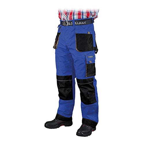 Leber & Hollman Herren Arbeitshose LH-FMN-T, 65% Polyester 35% Baumwolle 270 g/m2, Futter 100% Polyester, Bundhose mit Taschen für Knieschoner von LEBER & HOLLMAN