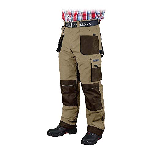 Leber & Hollman Herren Arbeitshose LH-FMN-T, 65% Polyester 35% Baumwolle 270 g/m2, Futter 100% Polyester, Bundhose mit Taschen für Knieschoner von LEBER & HOLLMAN