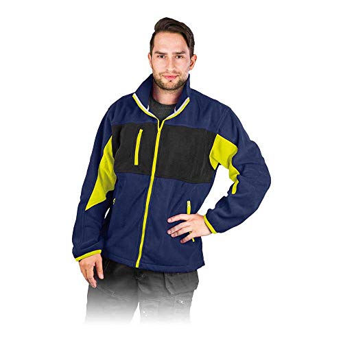 Leber & Hollman Herren Fleece-Arbeitsjacke LH-FMN-P, Stehkragen, langarm, Fleece 290 g/m2 aus 100% Polyester, mit Reißverschluss, elastische Paspel-Bündchen an Ärmel und Saum von LEBER & HOLLMAN