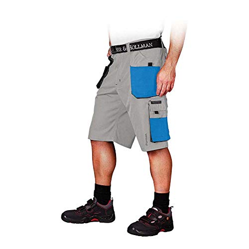 Leber&Hollman Herren kurze Arbeitshose LH-FMN-TS, 65% Polyester 35% Baumwolle 270 g/m2, Bundhose mit Multifunktionstaschen+ Schlaufe und Schlüsselhaken LH-FMN-TS_JSNB3XL Hellgrau-blau-schwarz 3XL Leber&Hollman Herren kurze Arbeitshose LH-FMN-TS, 65% Polyester 35% Baumwolle 270 g/m2, Bundhose mit Multifunktionstaschen+ Schlaufe und Schlüsselhaken LH-FMN-TS_JSNB3XL Hellgrau-blau-schwarz 3XL von LEBER & HOLLMAN