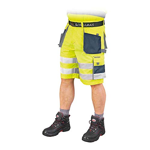 Leber & Hollman Herren kurze Arbeitshose LH-FMNX-TS, 100% Polyester 270 g/m2, Bundhose mit Multifunktionstaschen, Reflexionsstreifen von LEBER & HOLLMAN