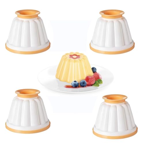 LEBKFT Panna Cotta-Formen mit Deckel, traditionelle Gelee-Formen und Mini-Pudding-Becken – Antihaft-Kochpfannen, 4 Stück von LEBKFT
