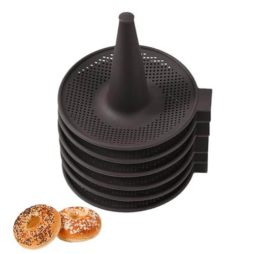 LEBKFT Donut-Formen-Set, Silikon, Donut-Backform, rund, stapelbar, Netzperforation, Donut-Pfanne, konische Donutform, antihaftbeschichtet, 6 Stück von LEBKFT