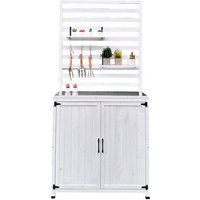 LECO Gartenregal »THEA«, 4 Ablagefächer, BxLxH: 94 x 94 x 200 cm - weiss von LECO