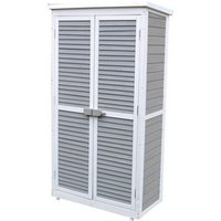 LECO Gartenschrank »MOMO«, BxTxH: 87 x 47 x 160 cm, rechteckig - grau | weiss von LECO