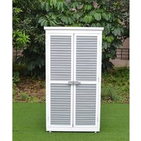 LECO Gartenschrank »MOMO«, BxTxH: 87 x 47 x 160 cm, rechteckig - grau | weiss von LECO