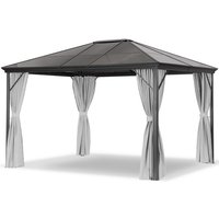 LECO Hardtop-Pavillon, BxHxL: 365 x 195 x 365 cm, freistehend - grau von LECO