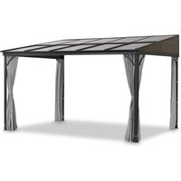 Leco Terrassenüberdachung - 400x300x214cm - anthrazit - Aluminium / Polyester / Polycarbonat von LECO