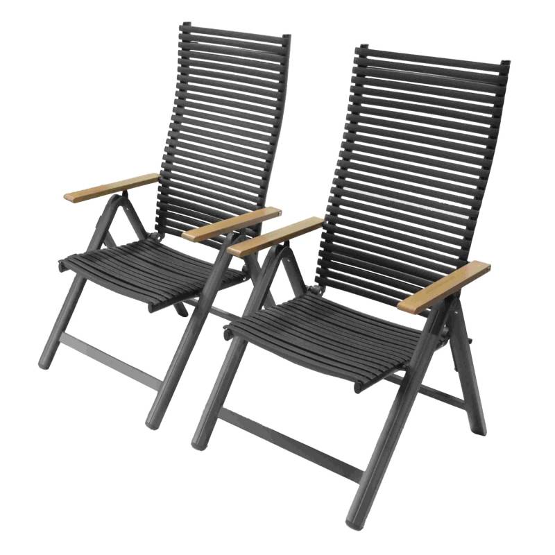 Leco 2er-Set Klapp-Funktionssessel Juno Anthrazit von LECO