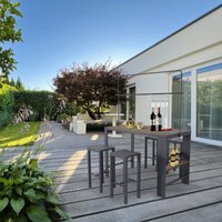 Leco Bar-Sitzgruppe / Gartentheke "Elsa", anthrazit-holzoptik, 157 x 80 x 209 cm von LECO