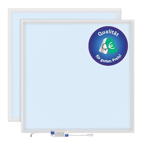 2x LED Deckenleuchte 62x62 kein Flimmern LED Panel Rasterdecke Einbauleuchte Deckenlampe (Kaltweiß ohne Aufbaurahmen) von LECOM