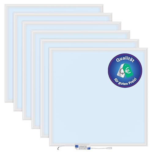 6x LED Deckenleuchte 62x62 kein Flimmern LED Panel Rasterdecke Einbauleuchte Deckenlampe (Kaltweiß ohne Aufbaurahmen) von LECOM