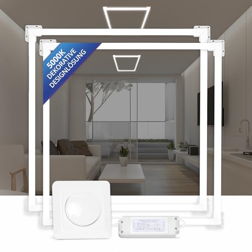 LECOM 2x LED Rahmenpanel Deckenleuchte 62x62 4000lm 5000K 100lm/W Dimmbar mit Wanddimmer Hell Tageslicht Modernes Beleuchtungslösung LECOM 2x LED Rahmenpanel Deckenleuchte 62x62 4000lm 5000K 100lm/W Dimmbar mit Wanddimmer Hell Tageslicht Modernes Beleuchtungslösung von LECOM