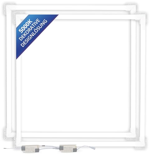 LECOM 2x LED Rahmenpanel Deckenleuchte 62x62 4000lm 5000K 100lm/W Hell Tageslicht Modernes Beleuchtungslösung von LECOM
