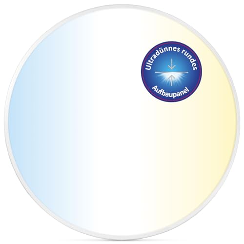 LECOM Deckenlampe LED Rund Deckenleuchte oder Wandleuchte Ø600x25 mm Lampe für Innen Aufbauleuchte CCT 3000/4000/6000K kein Flimmern von LECOM