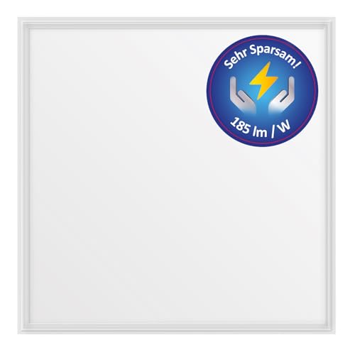 LECOM Deckenleuchte LED Panel 62x62 24W 4000K 4500lm Energieeffizient Flach Rasterdecke Einbauleuchten Sehr Hell (Neutralweiß (4000K) ohne Aufbaurahmen) von LECOM