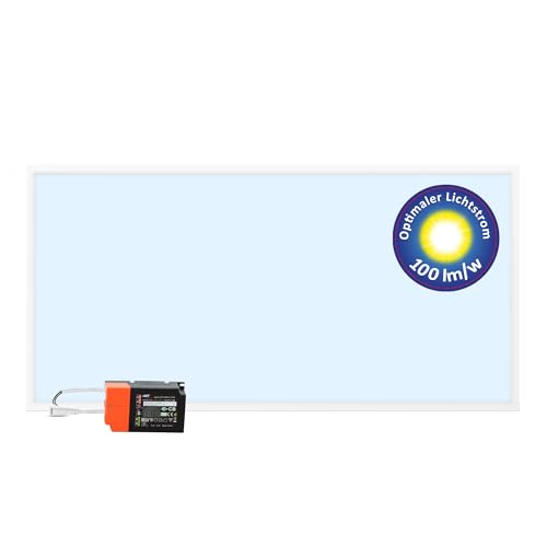 LECOM LED Panel 120x60 Deckenleuchten Rasterdecke 4000/6000K Lichtstrom 6000 lm kein Flimmern Einbauleuchten (Kaltweiß (6000K) ohne Aufbaurahmen) von LECOM