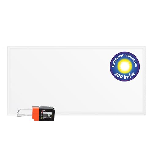 LECOM Deckenleuchte LED Panel 120x60 Flach 4000/6000K Lichtstrom 6000 lm Hell kein Flimmern Rasterdecke Einbauleuchten Deckenleuchten (Neutralweiß (4000K) ohne Aufbaurahmen) von LECOM