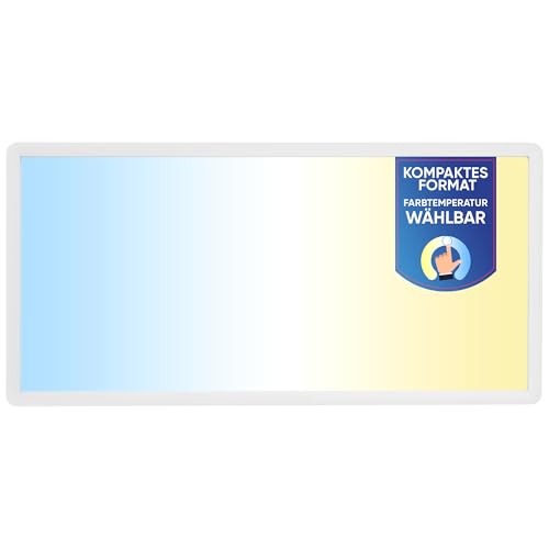 LECOM LED Panel 60x30 - Deckenleuchte 24 W CCT 3000-6000K 2400lm LED Deckenlampe 30x60 Flach Aufbauleuchte Rechteckig (Warmweiß, Neutralweiß oder Kaltweiß) von LECOM