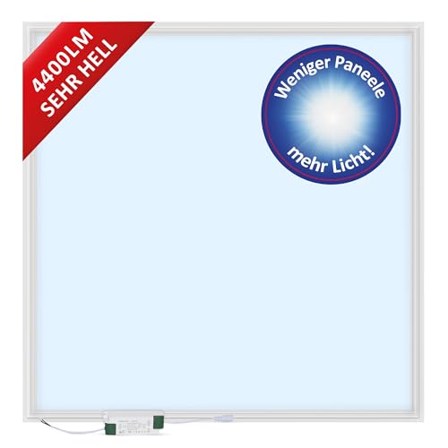LECOM LED Panel 62x62 Deckenleuchten 4400lm 3000/4000/6000K 110lm/W (sehr hell) Rasterdecke Einbauleuchten (Kaltweiß (6000K) ohne Aufbaurahmen) von LECOM