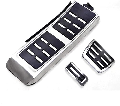 LECREA Auto Pedal Set für Audi A4 B8 A6 C7 Avant A7 S7 A8 4H S4 RS4 A5 S5 RS5 8T Q5 SQ5 8R, Verschleißfest Gaspedal Bremse Fußstütze Pads Anti Rutsch Pedal Abdeckungen, Auto Innere ZubehöR,AT/3pcs von LECREA
